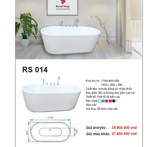 Bồn tắm ngâm có vòi cấp Royal Sanp RS 014
